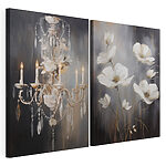 Tablou modular pe pânză Tablou cu flori și candelabru