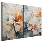 Tablou modular pe pânză - Eleganță florală capricioasă în mișcare