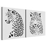 Tablou modular pe pânză Reprezentare artistică a măreției unui leopard
