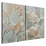 Tablou modular pe pânză Motiv complex cu frunze, în nuanțe delicate