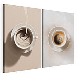 Tablou modular pe pânză Cafea care se învârte într-o ceașcă