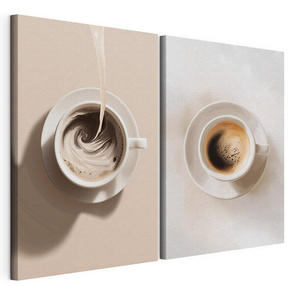 Tablou modular pe pânză Cafea care se învârte într-o ceașcă