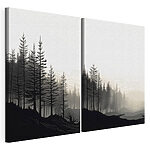 Tablou modular pe pânză Imagine alb-negru cu o pădure