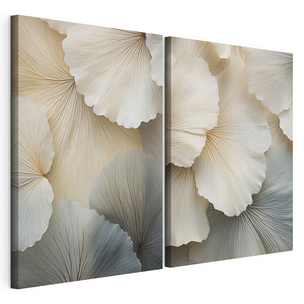 Tablou modular pe pânză Petale delicate în nuanțe delicate