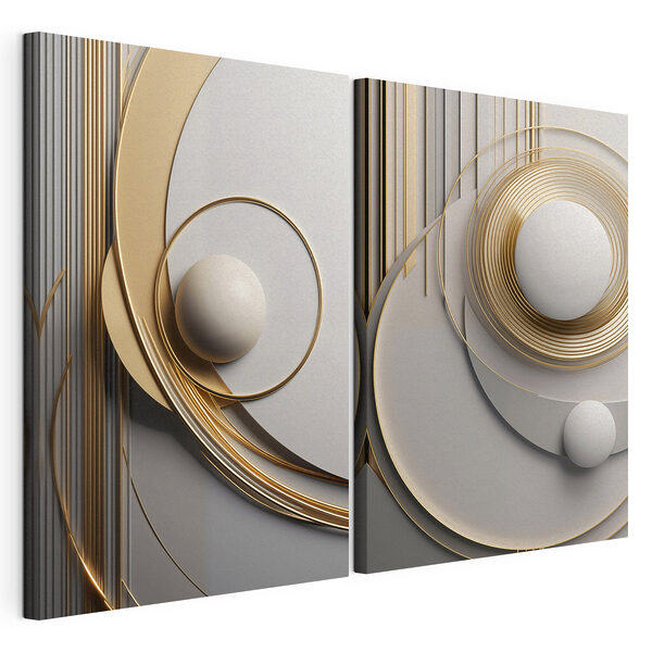 Tablou modular pe pânză Design abstract cu forme fluide
