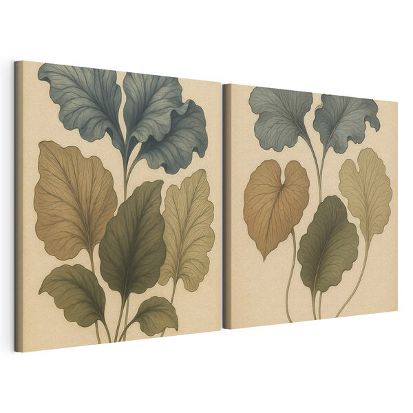 Modelele complexe ale frunzelor din natură, expuse Tablou modular pe pânză Modelele complexe ale frunzelor din natură, expuse