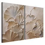 Tablou modular pe pânză Frunze delicate de ginkgo în nuanțe delicate